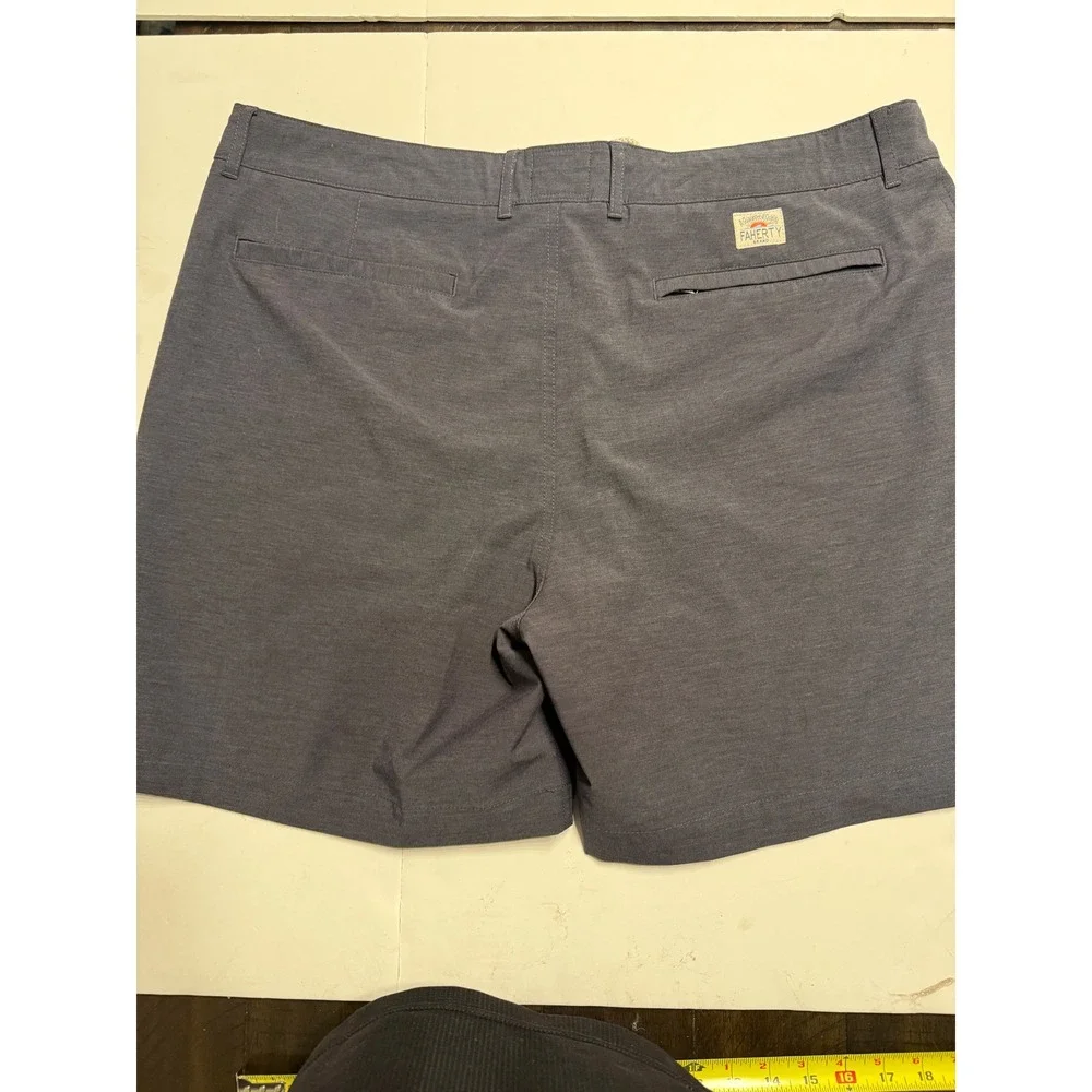 Faherty All Day Shorts Mens 40 Charcoal Gray Heather Hybrid Stretch MSC0013